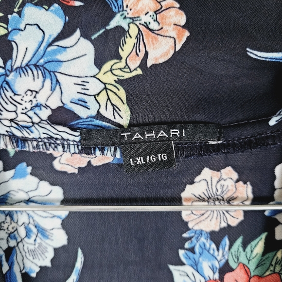 TAHARI | floral wide half sleeve lightweight flowy open kimono - Picture 6 of 8